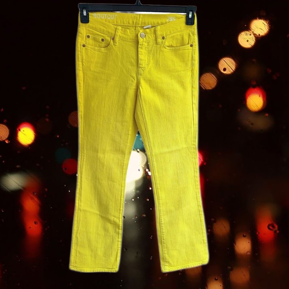 Women's Boot Cut Low Rise Jeans Bright Yellow - Picture 12 of 14